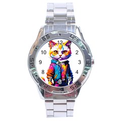 Wild Cat Stainless Steel Analogue Watch