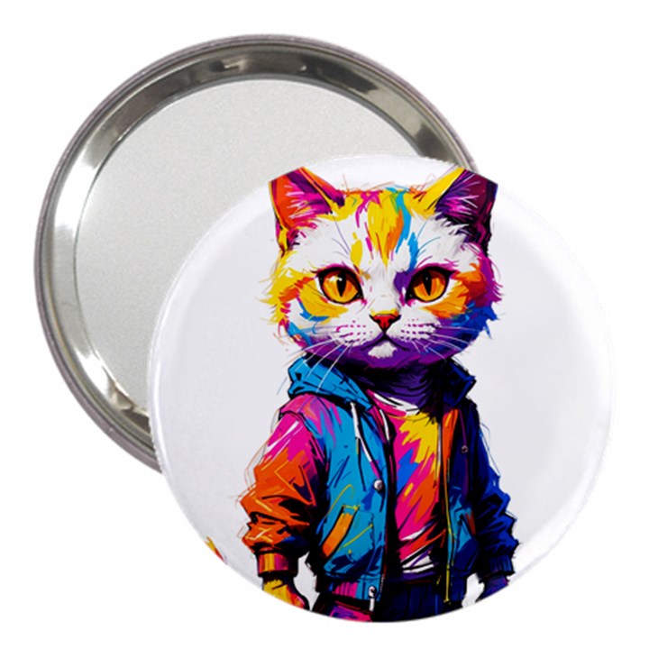 Wild cat 3  Handbag Mirrors