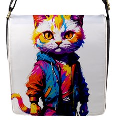 Wild cat Flap Closure Messenger Bag (S)