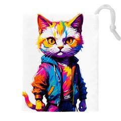 Wild Cat Drawstring Pouch (5xl) by Sosodesigns19