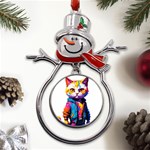 Wild cat Metal Snowman Ornament Front