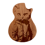 Wild cat Guitar Shape Wood Guitar Pick Holder Case And Picks Set Front