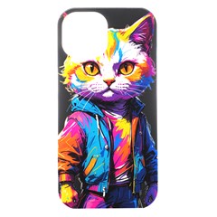 Wild Cat Iphone 15 Black Uv Print Pc Hardshell Case by Sosodesigns19