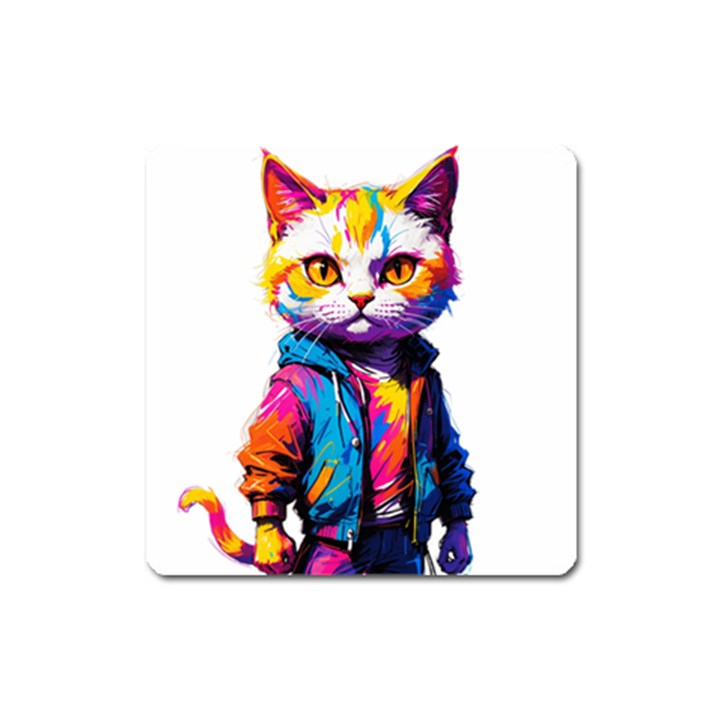 Wild cat Square Magnet