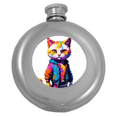 Wild Cat Round Hip Flask (5 Oz)