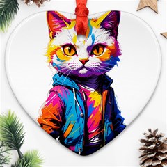 Wild Cat Heart Ornament (two Sides) by Sosodesigns19