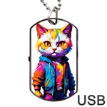 Wild cat Dog Tag USB Flash (Two Sides) Front