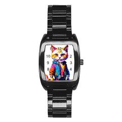 Wild Cat Stainless Steel Barrel Watch by Sosodesigns19