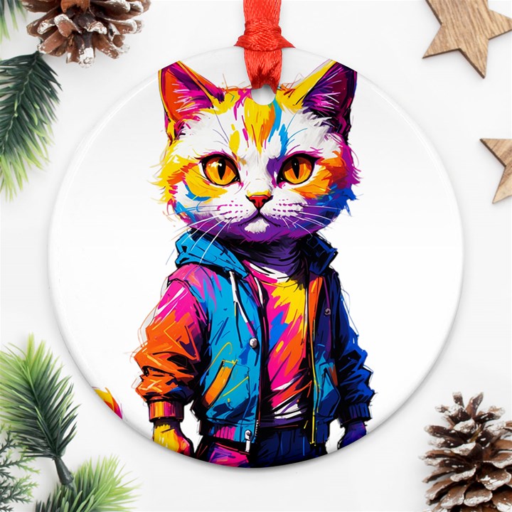 Wild cat Ornament (Round)