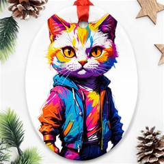 Wild Cat Ornament (oval)