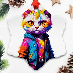 Wild Cat Ornament (snowflake)