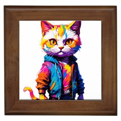 Wild Cat Framed Tile by Sosodesigns19