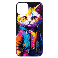 Wild Cat Iphone 14 Plus Black Uv Print Case by Sosodesigns19