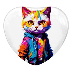 Wild Cat Heart Glass Fridge Magnet (4 Pack) by Sosodesigns19