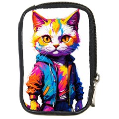 Wild Cat Compact Camera Leather Case by Sosodesigns19