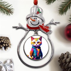 Wild Cat Metal Snowman Ornament by Sosodesigns19