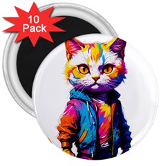 Wild Cat 3  Magnets (10 Pack)  by Sosodesigns19