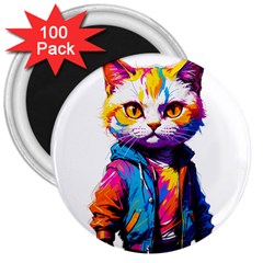 Wild Cat 3  Magnets (100 Pack) by Sosodesigns19