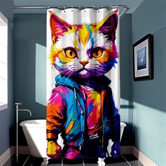 Wild Cat Shower Curtain 36  X 72  (stall)  by Sosodesigns19