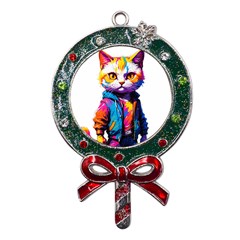 Wild Cat Metal X mas Lollipop With Crystal Ornament by Sosodesigns19