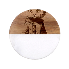 Wild Cat Classic Marble Wood Coaster (round) 