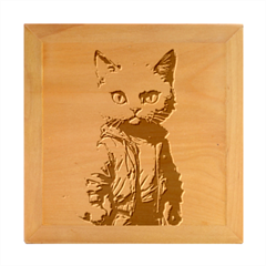 Wild Cat Wood Photo Frame Cube