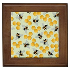 Bees Pattern Honey Bee Bug Honeycomb Honey Beehive Framed Tile by Bedest