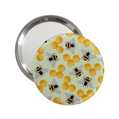 Bees Pattern Honey Bee Bug Honeycomb Honey Beehive 2 25  Handbag Mirrors by Bedest