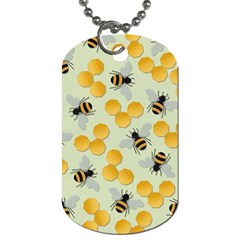 Bees Pattern Honey Bee Bug Honeycomb Honey Beehive Dog Tag (two Sides) by Bedest