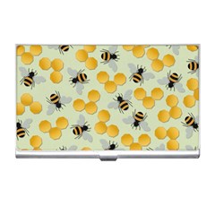 Bees Pattern Honey Bee Bug Honeycomb Honey Beehive Business Card Holder by Bedest