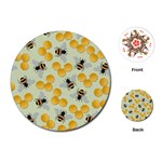 Bees Pattern Honey Bee Bug Honeycomb Honey Beehive Playing Cards Single Design (Round) Front