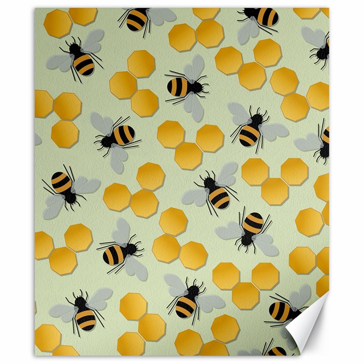 Bees Pattern Honey Bee Bug Honeycomb Honey Beehive Canvas 20  x 24 