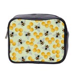 Bees Pattern Honey Bee Bug Honeycomb Honey Beehive Mini Toiletries Bag (Two Sides) Front