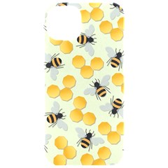 Bees Pattern Honey Bee Bug Honeycomb Honey Beehive Iphone 15 Pro Black Uv Print Pc Hardshell Case