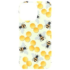 Bees Pattern Honey Bee Bug Honeycomb Honey Beehive Iphone 15 Pro Max Black Uv Print Pc Hardshell Case by Bedest