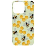 Bees Pattern Honey Bee Bug Honeycomb Honey Beehive iPhone 15 Pro Max Black UV Print PC Hardshell Case Front