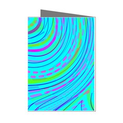 Pattern Swirl Pink Green Aqua Mini Greeting Cards (pkg Of 8) by Ndabl3x