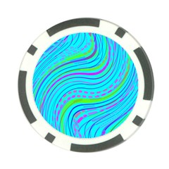 Pattern Swirl Pink Green Aqua Poker Chip Card Guard by Ndabl3x