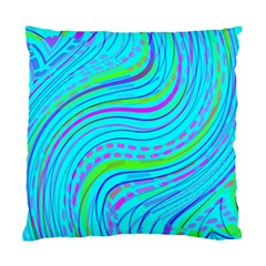 Pattern Swirl Pink Green Aqua Standard Cushion Case (two Sides) by Ndabl3x