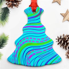 Pattern Swirl Pink Green Aqua Christmas Tree Ornament (two Sides)