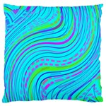 Pattern Swirl Pink Green Aqua Large Premium Plush Fleece Cushion Case (Two Sides) Front