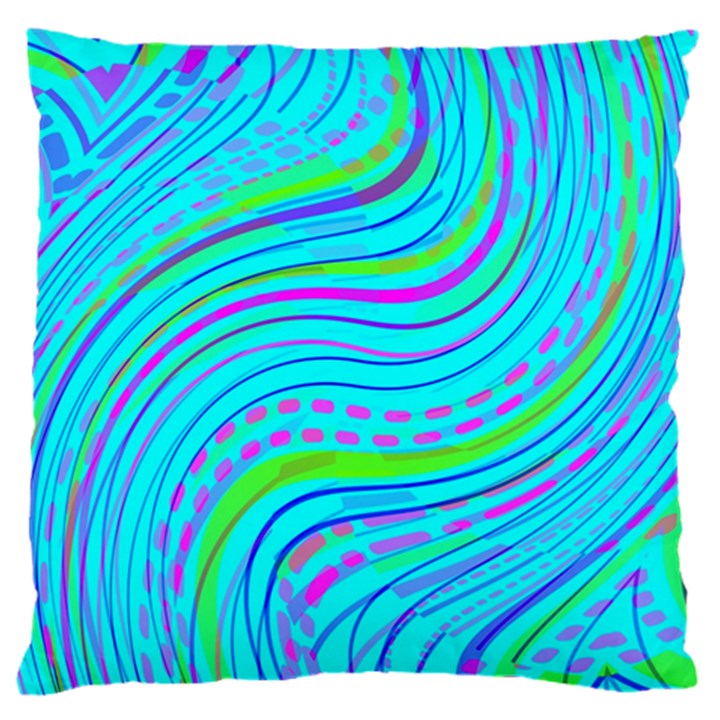 Pattern Swirl Pink Green Aqua Large Premium Plush Fleece Cushion Case (Two Sides)