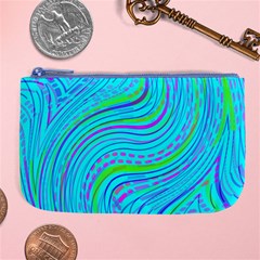 Pattern Swirl Pink Green Aqua Large Coin Purse by Ndabl3x