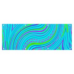 Pattern Swirl Pink Green Aqua Banner And Sign 8  X 3  by Ndabl3x