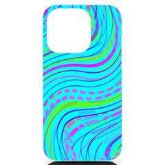 Pattern Swirl Pink Green Aqua Iphone 14 Pro Black Uv Print Case by Ndabl3x