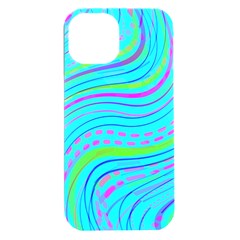 Pattern Swirl Pink Green Aqua Iphone 15 Plus Black Uv Print Pc Hardshell Case by Ndabl3x