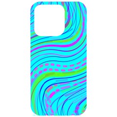 Pattern Swirl Pink Green Aqua Iphone 15 Pro Black Uv Print Pc Hardshell Case by Ndabl3x