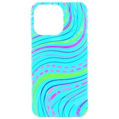 Pattern Swirl Pink Green Aqua Iphone 15 Pro Max Black Uv Print Pc Hardshell Case by Ndabl3x