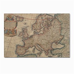 Old Vintage Classic Map Of Europe Postcard 4 x 6  (pkg Of 10) by Paksenen