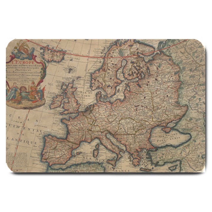 Old Vintage Classic Map Of Europe Large Doormat